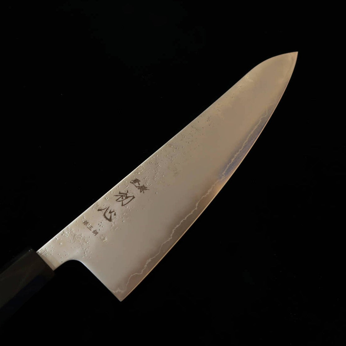 HATSUKOKORO Ginrei - Couteau Gyuto 210mm, Gingami No.3, Finition Nashiji, Manche en Wengé.