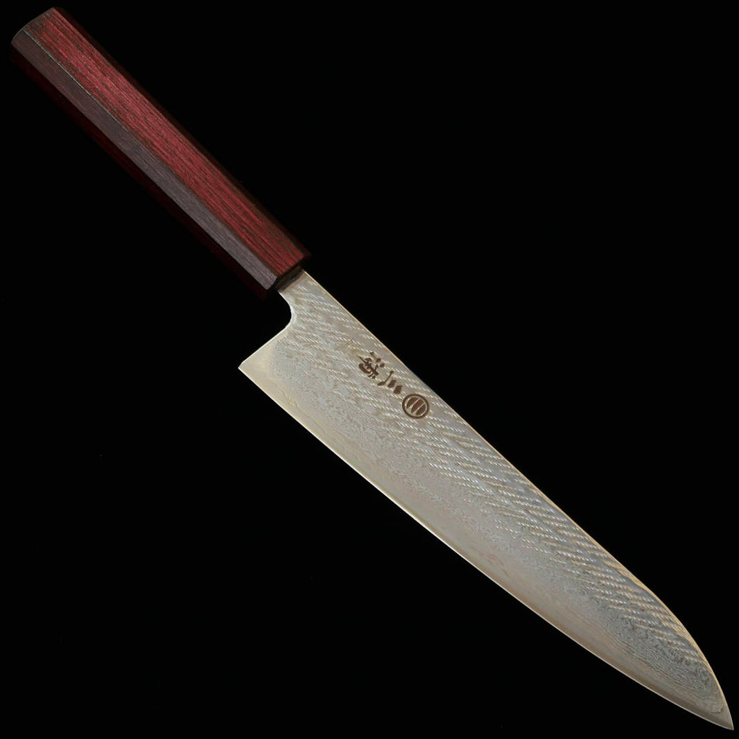 Miura MIURA Gyuto Aço Gin-3 Padrão de Corda Damasco Cabo Octogonal de Carvalho Roxo (210 mm)