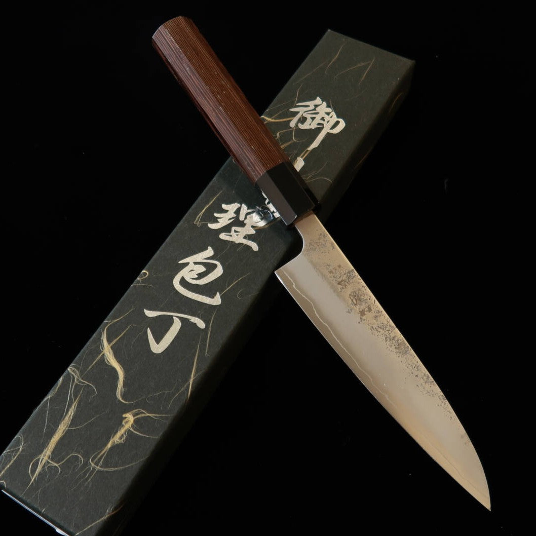 HATSUKOKORO Ginrei Ginsan Steel, Nashiji, Wenge Handle Petty Knife (130mm)