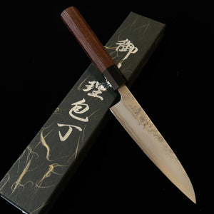 HATSUKOKORO Ginrei Ginsan Steel, Nashiji, Wenge Handle Petty Knife (130mm)