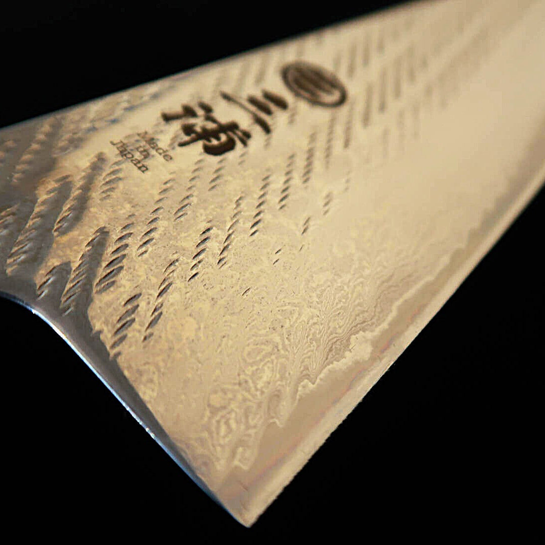 三浦MIURA 牛刀 銀紙三号 縄目 ダマスカス 紫樫八角柄（210mm）