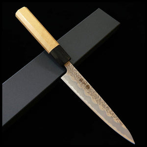 Miura MIURA Petty Shirogami nº1 mate, martilleado, mango octogonal de magnolia con virola de cuerno de búfalo de agua (135 mm)