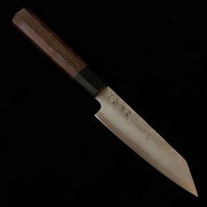HATSUKOKORO Ginrei Kiritsuke Petty, Ginsan no. 3, Nashiji Finish with Wenge Handle (125mm)