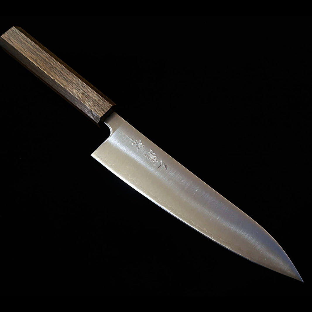 MIURA Gyuto Aogami Super Polido Cabo octogonal de carvalho negro (180/240 mm)
