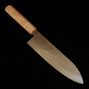 V.ROAD  濃州正恒作 Nosyu Masatsune 三徳 VG10 鎚目 33層ダマスカス 積層強化柄 白×白（180mm）