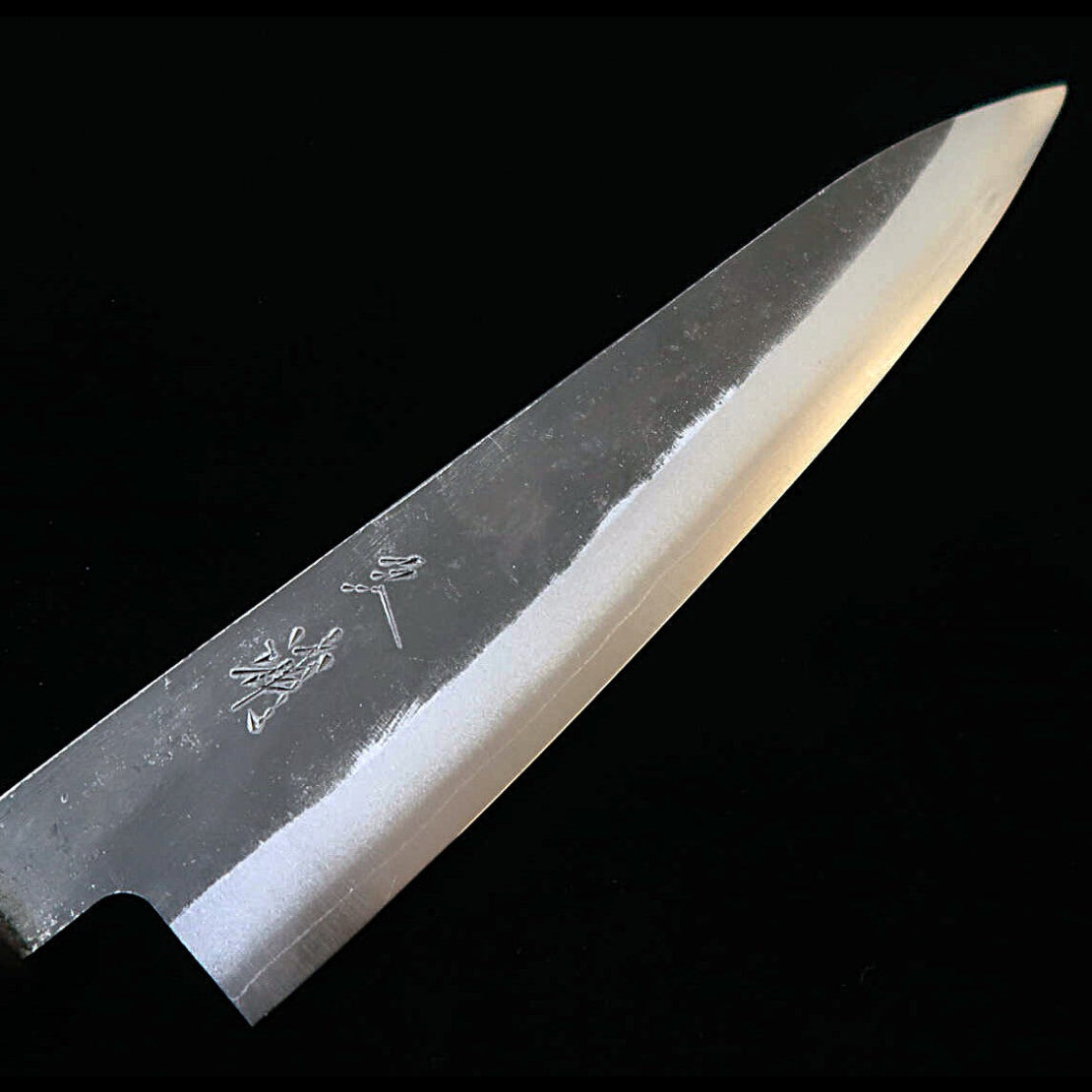Couteau de chef (Gyuto) MIURA - Acier Aogami Super, Finition brute de forge (Kuro-uchi), Manche octogonal en palissandre violet (210 mm)