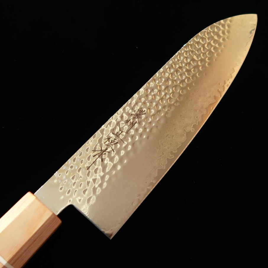 V.ROAD  濃州正恒作 Nosyu Masatsune 三徳 VG10 鎚目 33層ダマスカス 積層強化柄 白×白（180mm）