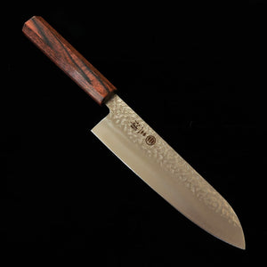 MIURA Miura Santoku AUS8 martilleado, mango de caoba, 180 mm