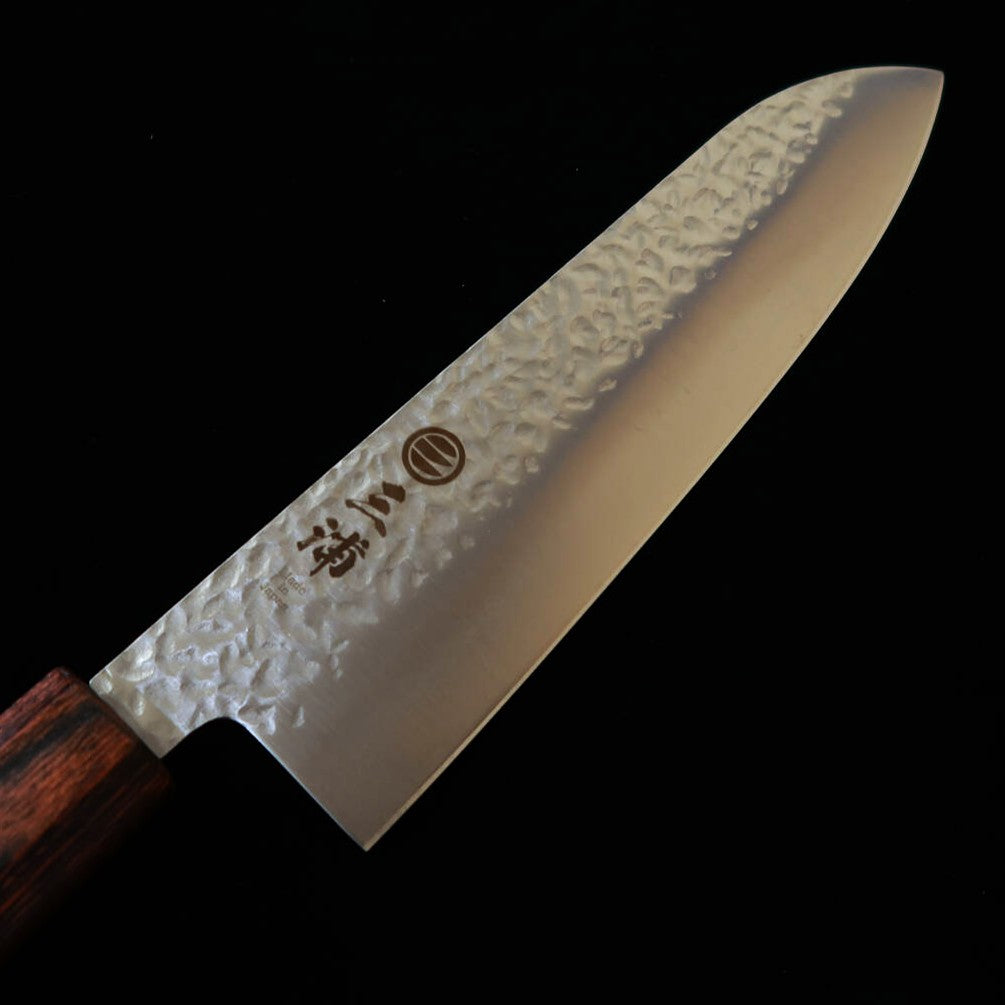 三浦  MIURA 三徳  AUS8  槌目  マホガニー柄　180mm
