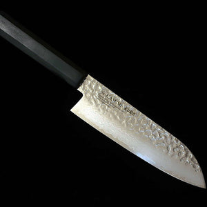 SUMIKAMA スミカマ santoku acero molibdeno, damasco, mango de madera laminada reforzada KURO KR-35017 (170 mm)