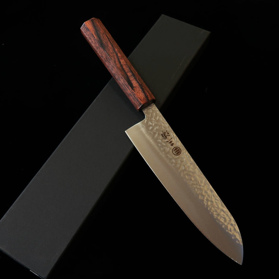 三浦  MIURA 三徳  AUS8  槌目  マホガニー柄　180mm