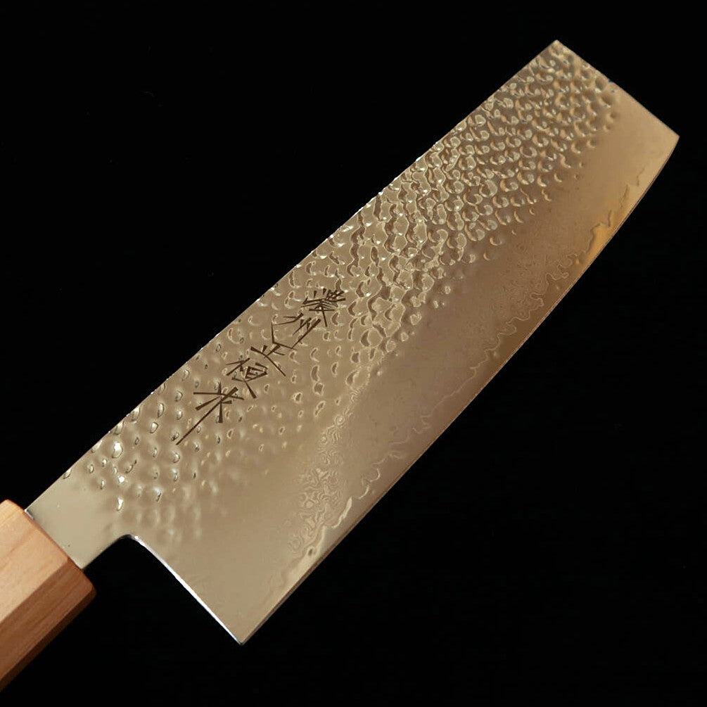 V.ROAD  濃州正恒作 Nosyu Masamune 菜切 VG10 鎚目 33層ダマスカス 積層強化柄 白×白（170mm）