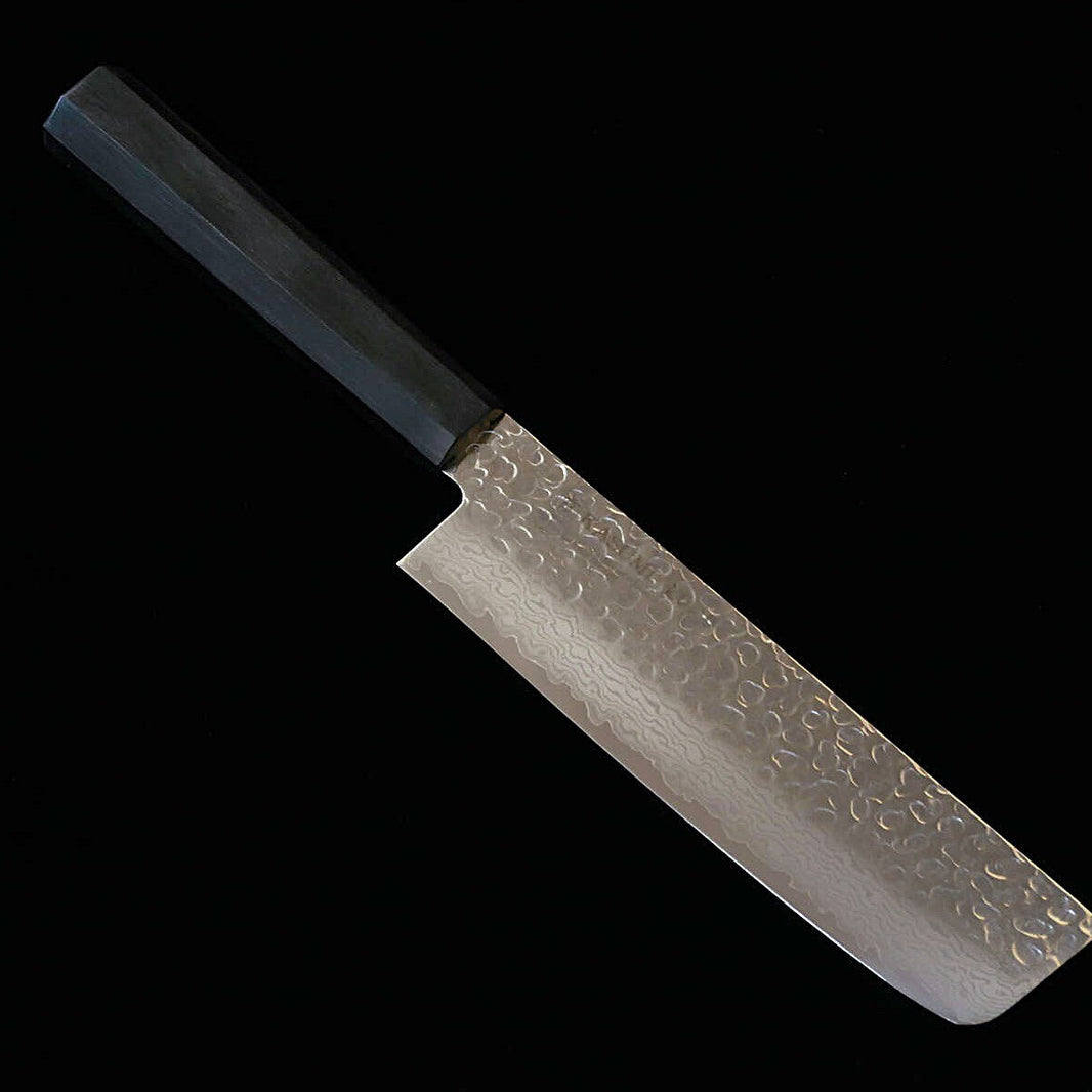 SUMIKAMA nakiri aço molibdênio damasco cabo de madeira laminada reforçada preta KURO KR-36017 (170 mm)