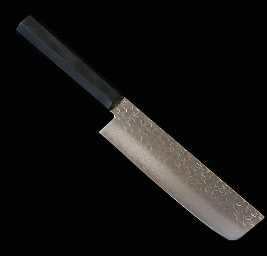 Nakiri SUMIKAMA acero de molibdeno, damasco, mango octagonal de madera laminada reforzada color negro KR-36017 (170mm)