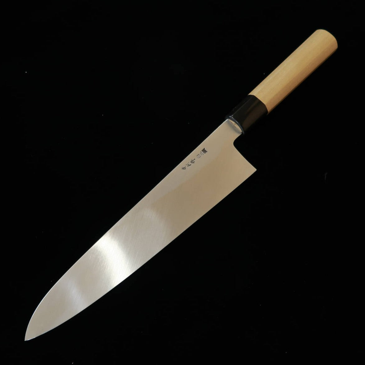 三浦佩 Miura Obidama 片刃牛刀 白紙二号 総ボカシ 朴八角柄 （210