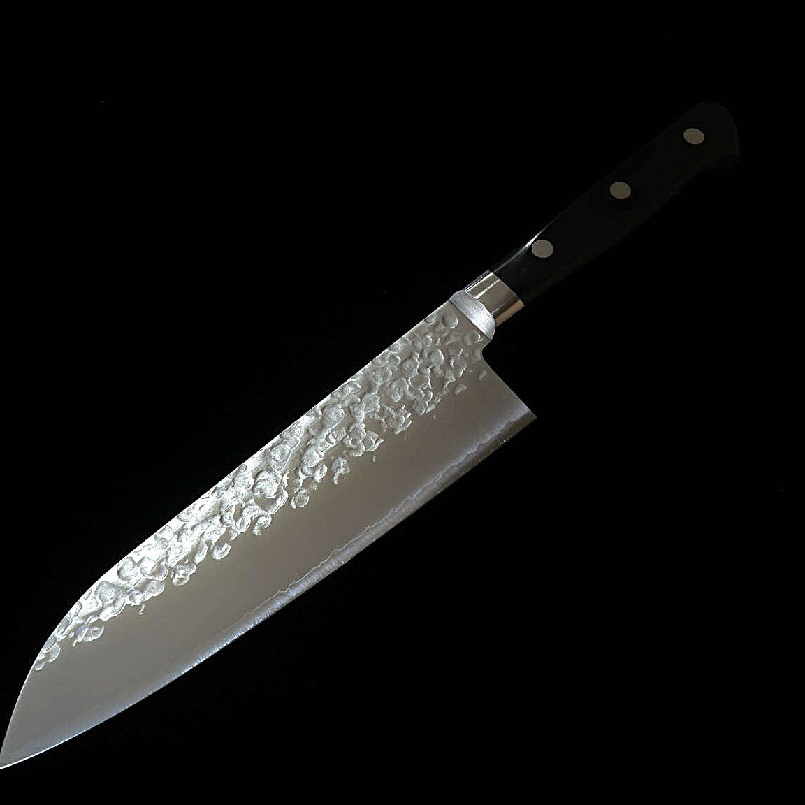 Miura VG10 Santoku Knife, Hammered Finish, Black Plywood Handle (170mm)