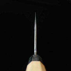 Miyazaki Kajiya, aço Aogami Super, laminado com ferro macio – Tsubaki – faca chinesa, cabo octogonal em magnólia (200 mm)