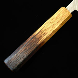 Miyazaki Kajiya MIYAZAKI KAJIYA Gin-3, Damasco martelado, sub-zero – Tsubaki – bunka – cabo em carvalho laqueado (180 mm)