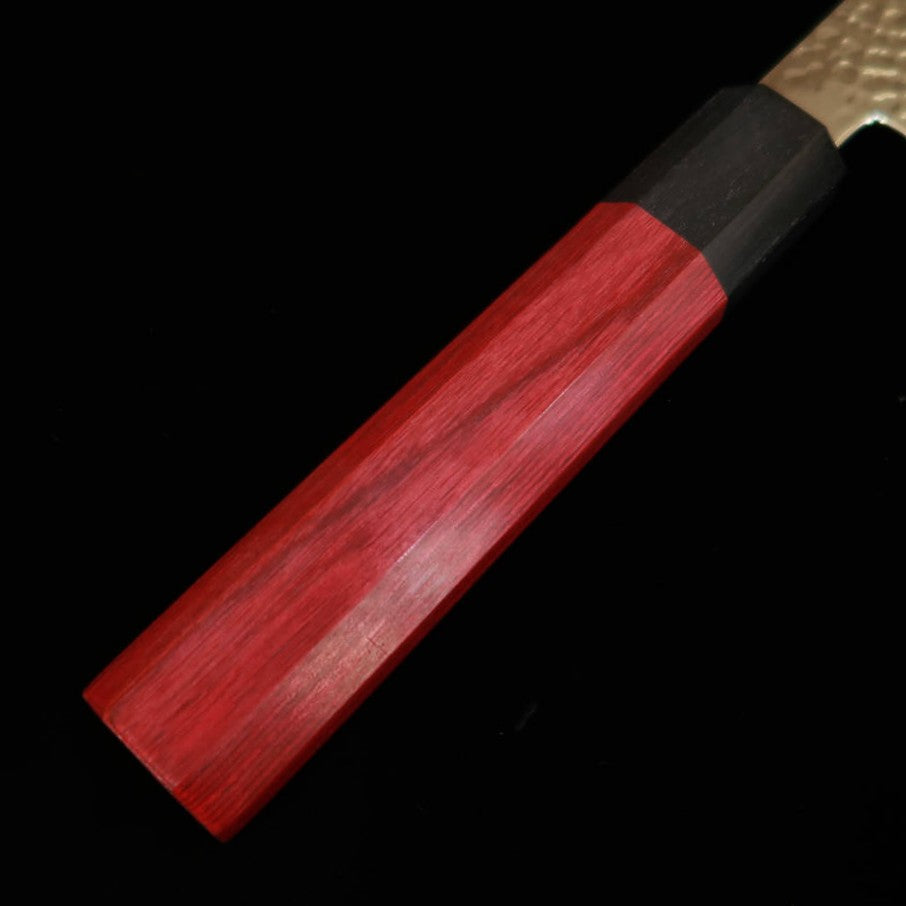 V.ROAD  濃州正恒作 Nosyu Masamune 牛刀 VG10 鎚目 33層ダマスカス 積層強化柄 赤×黒（210mm）