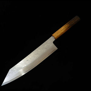 Miyazaki Kajiya ZA18 Hammered Damascus Subzero - Camellia - Kiritsuke Gyuto (Chef's Knife) - Burnt Lacquer Oak Handle (240mm)