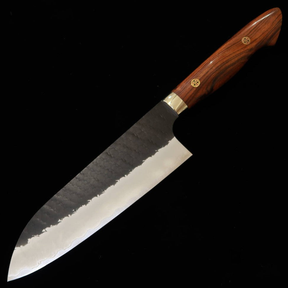 二唐刃物鍛錬所NIGARA  三徳 SG2 黒打 槌目 アイアンウッドハンドル（180mm）