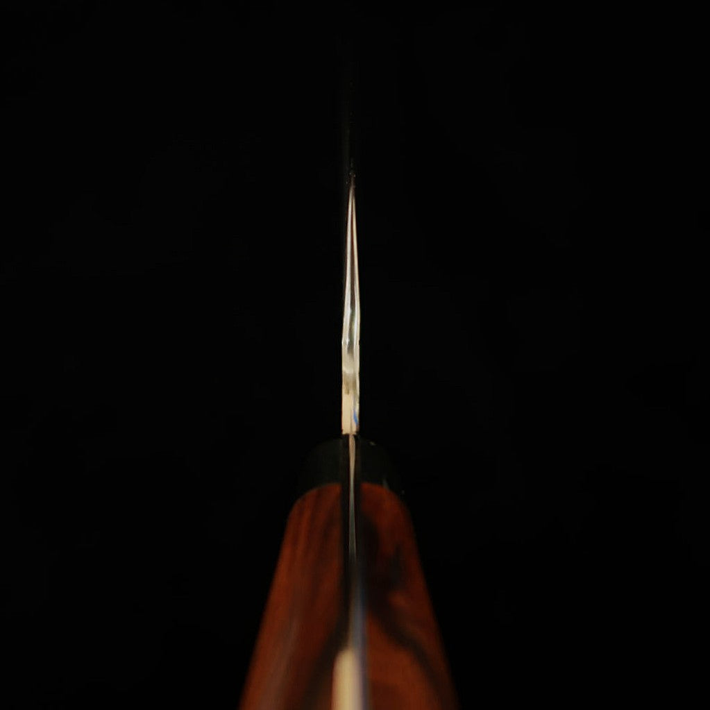 二唐刃物鍛錬所NIGARA  三徳 SG2 黒打 槌目 アイアンウッドハンドル（180mm）
