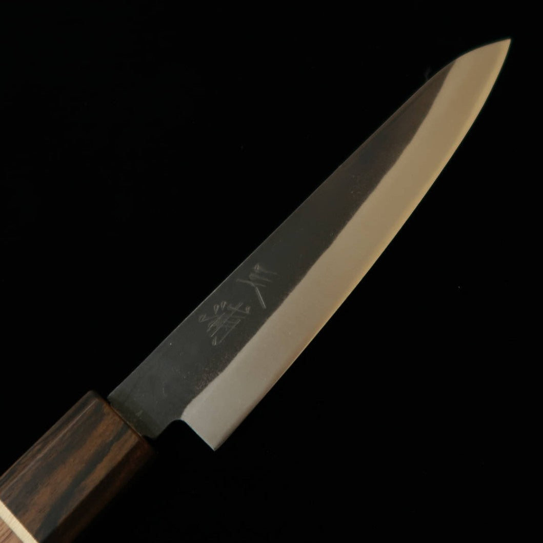 MIURA petty Kusanagi, Aogami n°1, sandwich inox, finition noire, manche SGW octogonal (150 mm)