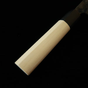 Miura MIURA Nakiri forjado Shirogami #2, acabado negro, mango de cuerno de búfalo rayado (170 mm)