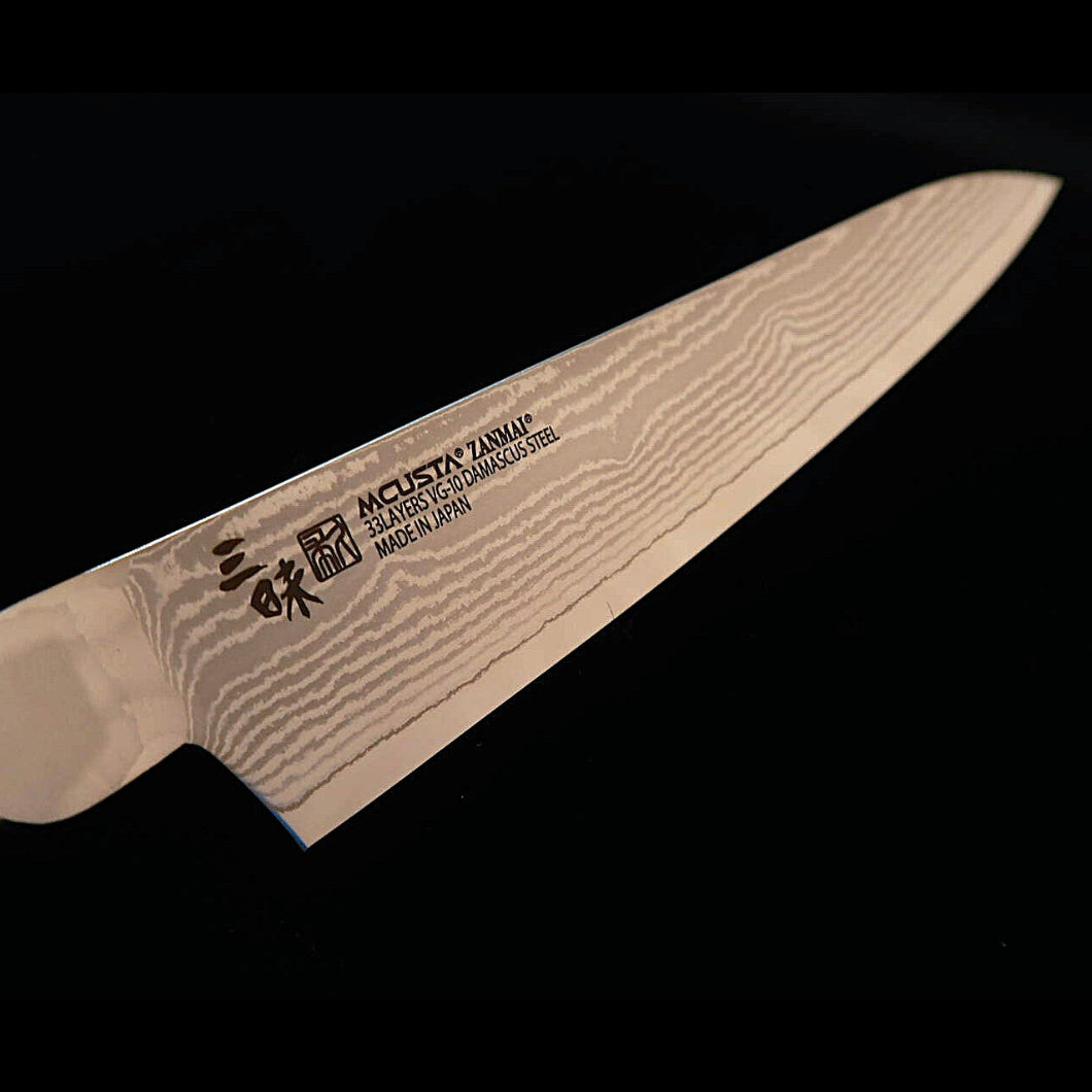 【Nuevo estándar】MCUSTA ZANMAI Classic III Damasco Petty negro (110/150 mm)