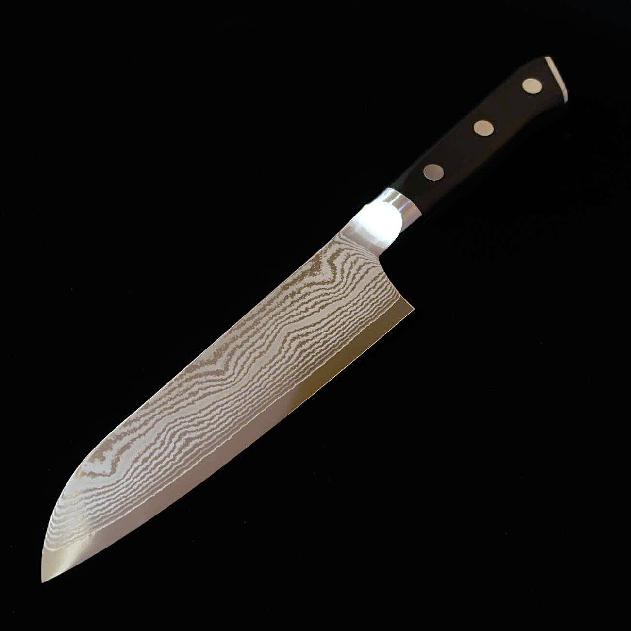 三徳包丁　三昧 新定番】三昧MCUSTA ZANMAI クラシック3ダマスカス 三徳 黒 (180mm