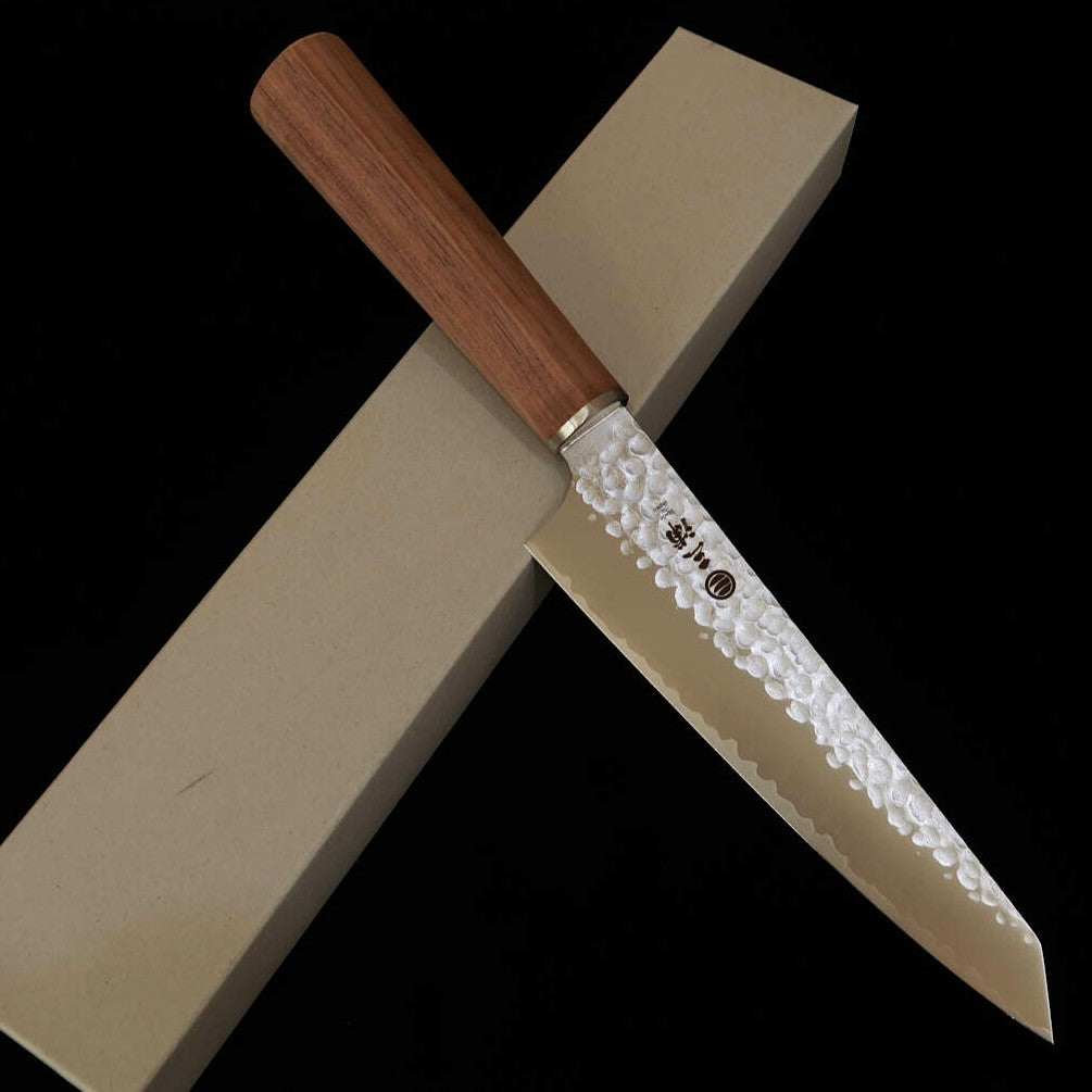三浦 MIURA 切付ペティ VG10 鎚目 ウォルナット柄（150mm）