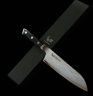 【Nuevo estándar】Mcusta Zanmai ZANMAI Classic 3 Damasco Santoku negro (180 mm)