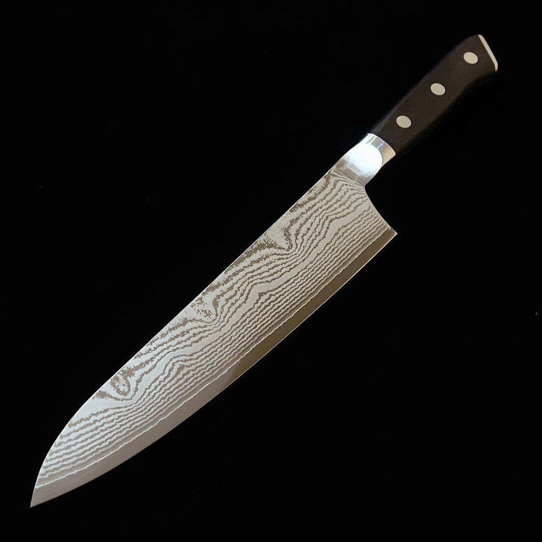 【新定番】三昧MCUSTA ZANMAI クラシック3ダマスカス　牛刀 黒　(180/210/240mm)