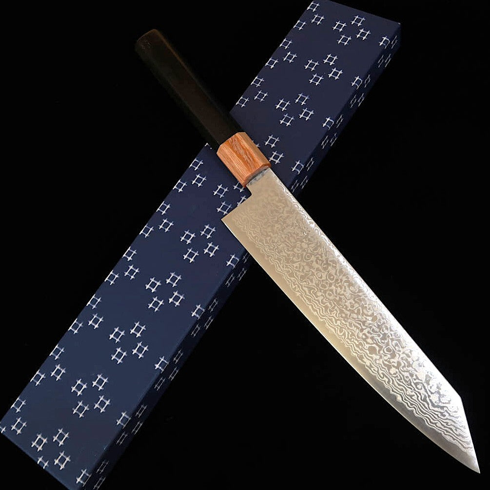 MIURA Kiritsuke Gyuto ZDP189 Damasco jateado cabo de laminado octogonal (210 mm)