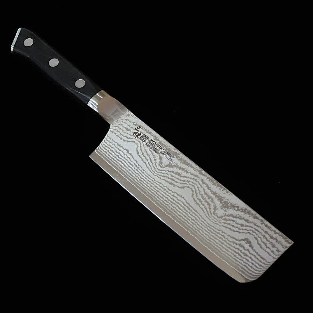 [New Standard] ZANMAI MCUSTA Classic 3 Damascus Nakiri Knife, Black (165mm)