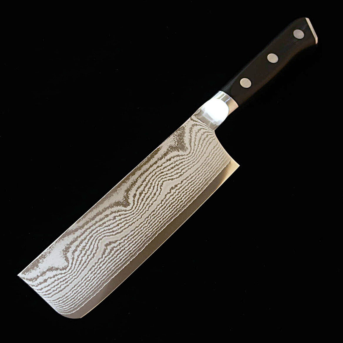[New Standard] ZANMAI MCUSTA Classic 3 Damascus Nakiri Knife, Black (165mm)