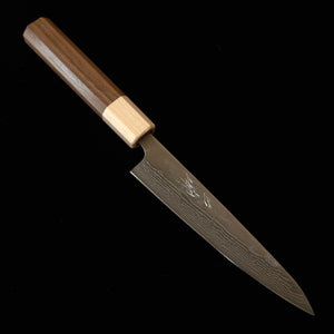 MIURA Petty, Swedish Steel, 33-Layer Nickel Damascus Washi Finish with Maple Ferrule Walnut Handle (135mm)