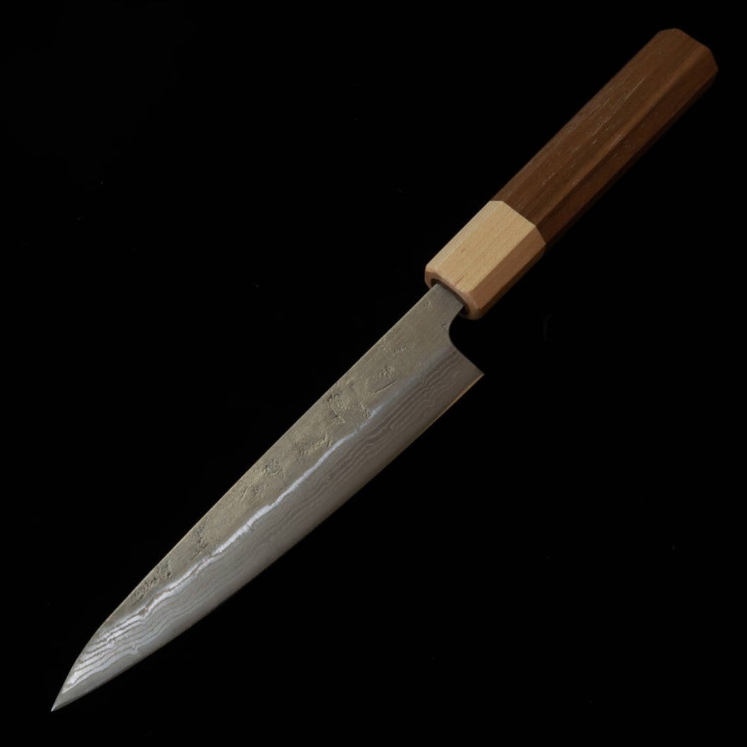 Miura MIURA Petty Aço sueco Damasco de níquel 33 camadas Acabamento washi Cabo de bordo com boca em nogueira (135 mm)
