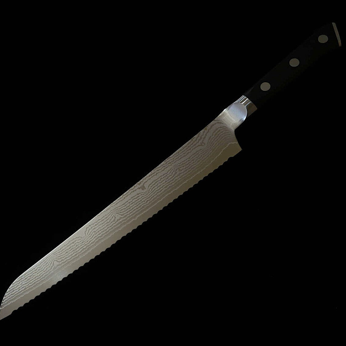 [Nouvelle référence] MCUSTA ZANMAI Zanmai Classic 3 Damas – Couteau à pain noir (230 mm)
