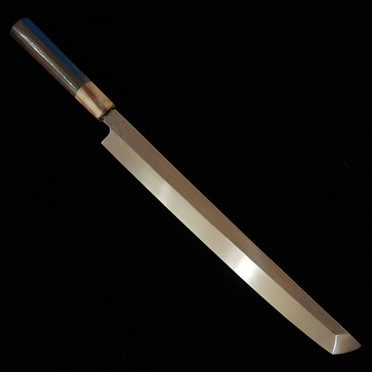 SUISIN Miwa Ikeda Aogami No.2 Takohiki Ponta Arredondada Forjada Cabo Octogonal em Ébano com Bainha de Magnólia (270mm)