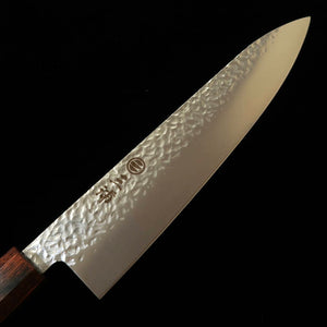 MIURA Gyuto, AUS-8, Tsuchime Matte Finish with Red Pakkawood Octagonal Handle (210mm)