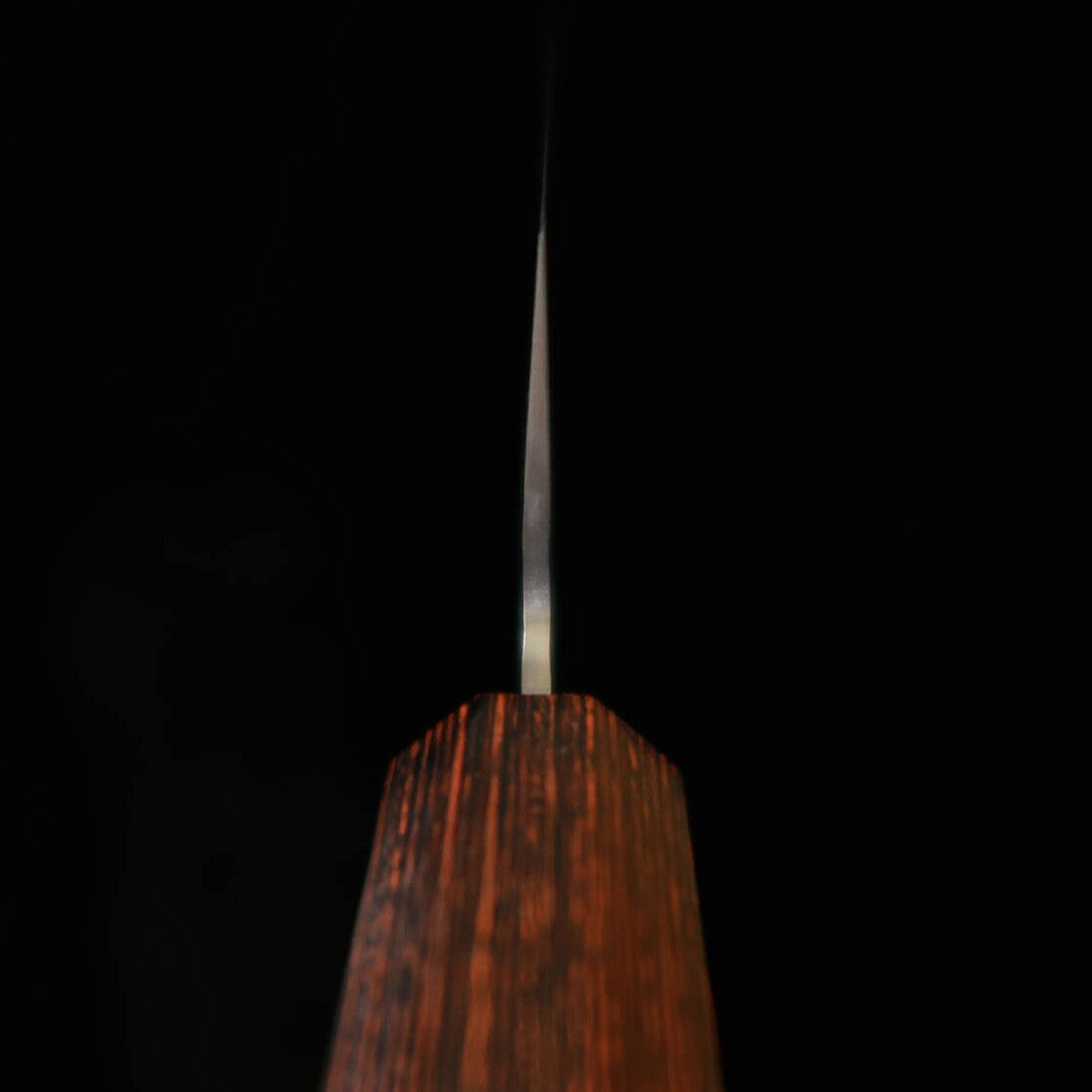 MIURA Gyuto, AUS-8, Tsuchime Matte Finish with Red Pakkawood Octagonal Handle (210mm)