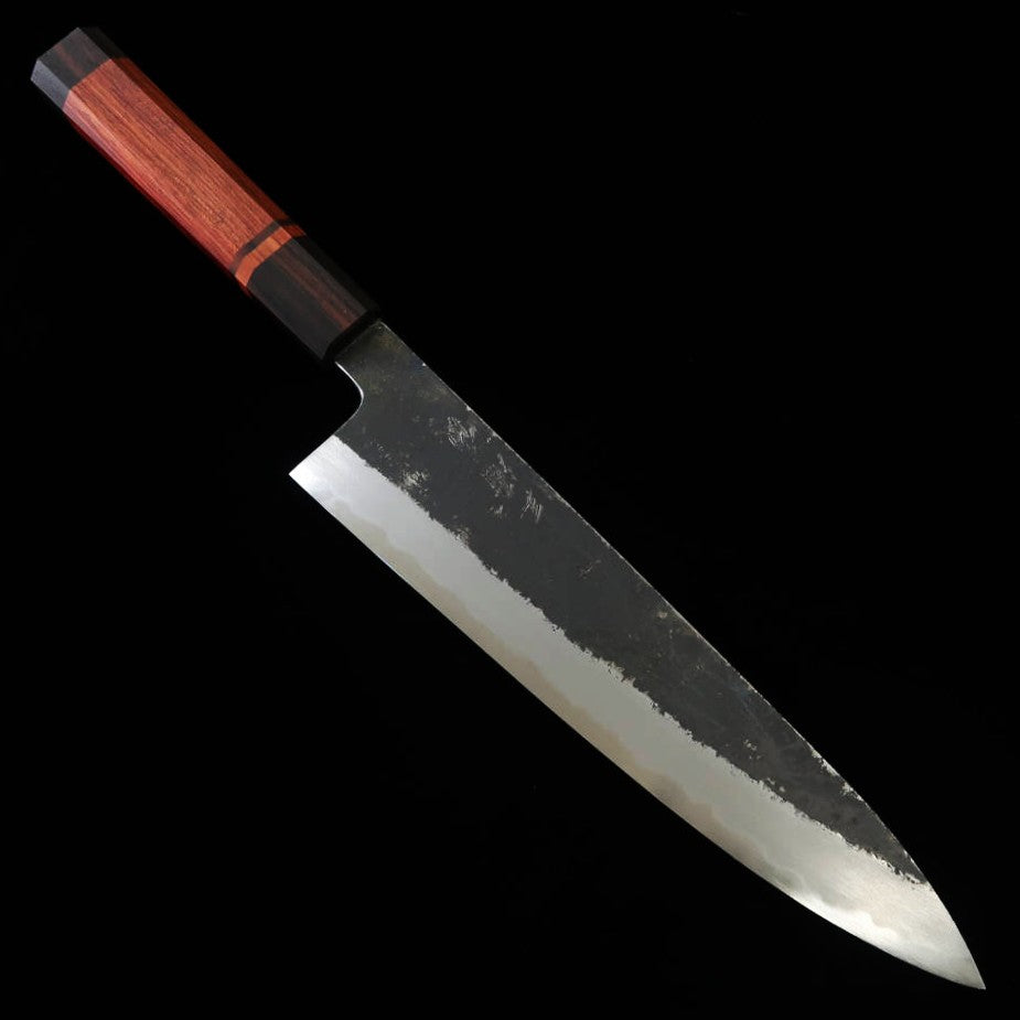 三浦頂MIURA Itadaki 田中義一 牛刀 白紙二号 黒打ち ブビンガハンドル （240ｍｍ）