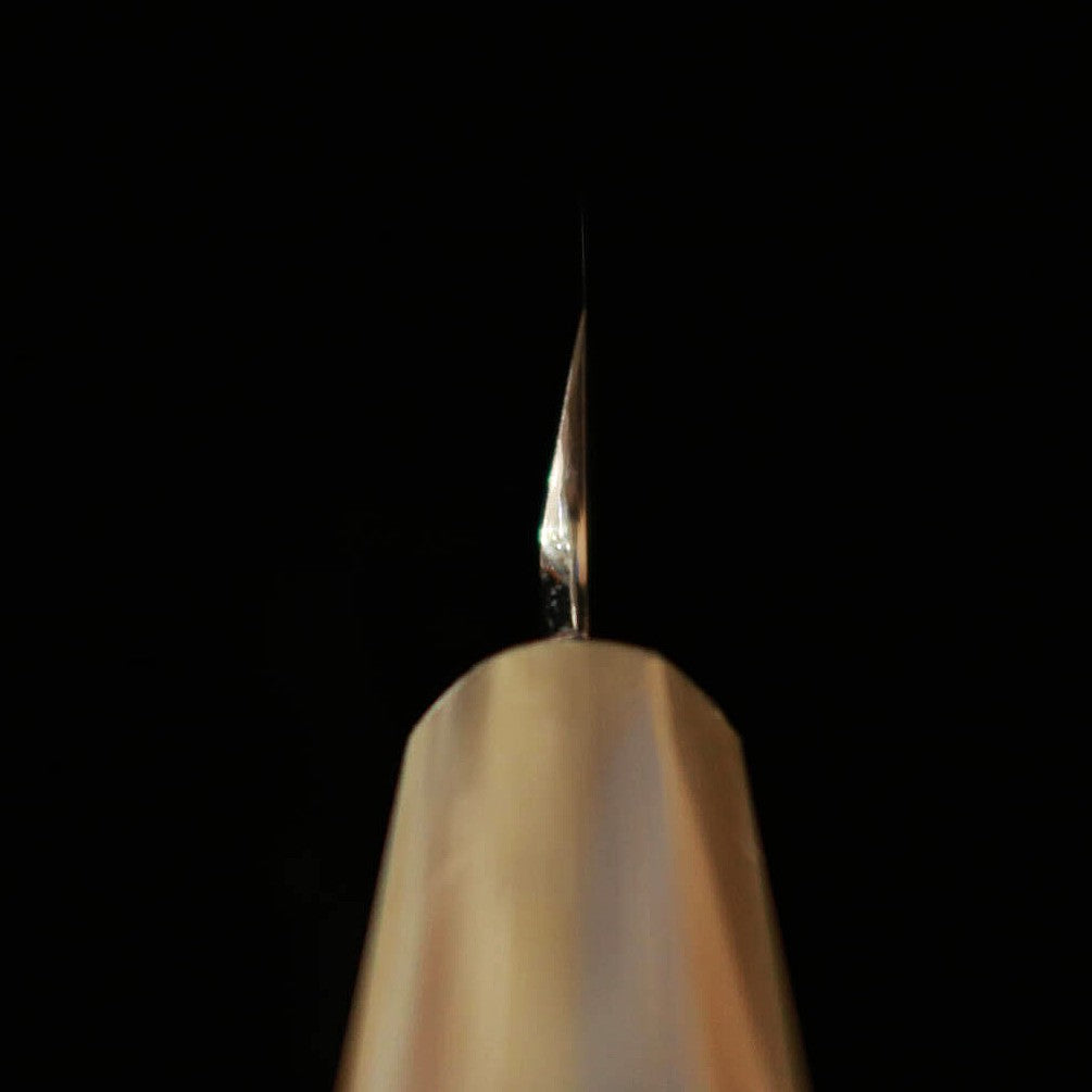 Sakimaru takobiki SUISIN, obra de Ikeda Yoshikazu, Shirogami no.3, forjado integral, mango octogonal de ébano, funda de magnolia (300 mm)