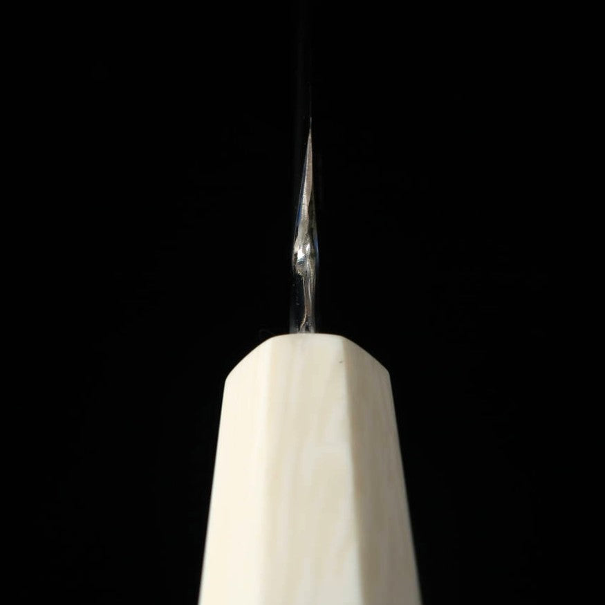 Miura佩 MIURA Obidama Yanagiba à bout rond VG10, finition miroir, manche turquoise (270 mm)