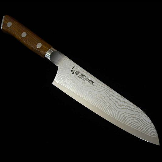 [New Standard] ZANMAI MCUSTA Classic 3 Damascus Santoku Ironwood Knife (180mm)
