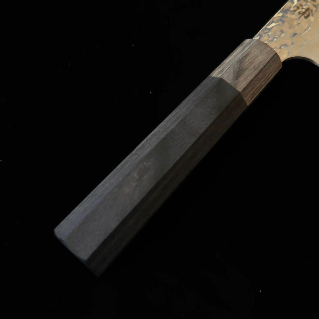 MIURA Santoku HAP40, finition martelée, manche octogonal en contreplaqué gris (165 mm)