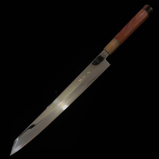 MIURA Kiritsuke Yanagiba Obidama for Left Handed Ginsan Mirror Finish Brazilian Karin Handle (300mm)