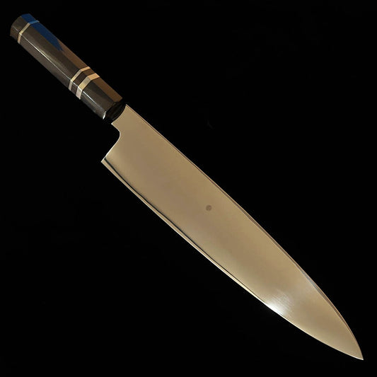 Gyuto Fuji Honyaki SUISIN  Ikeda Miwa Shirogami No. 3 Cabo customizado em ébano Bainha laqueada Caixa em madeira (270mm)