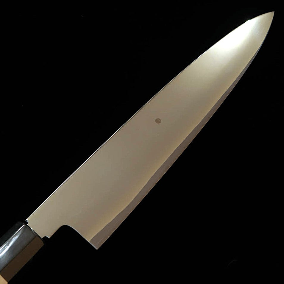 Wagyuto SUISIN Fuji, Ikeda Yoshikazu, Shirogami no.3, mango de ébano con anillo de plata, acabado de espejo (270mm)